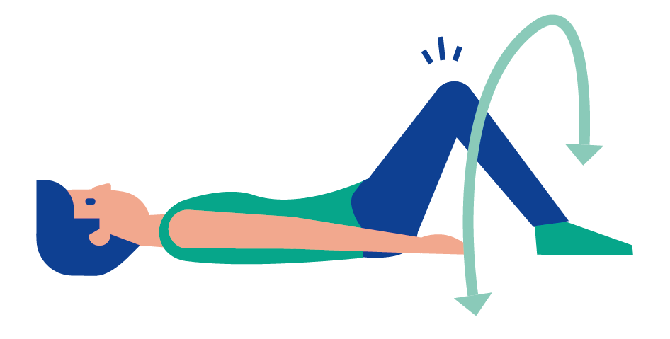 Knie op zij