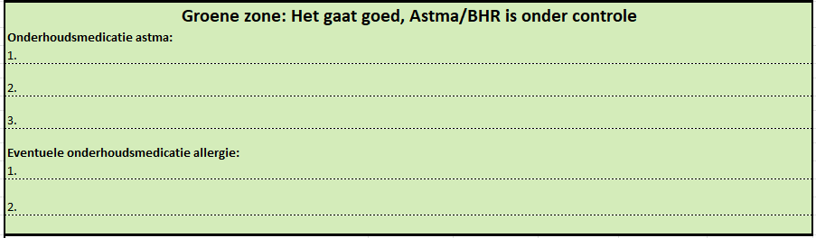 Astma groen tot 12 jaar
